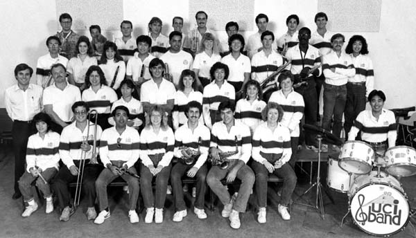 1986/1987 UCI Band picture for basketball game program