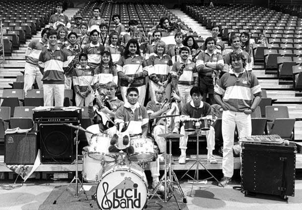 1989/1990 UCI Band picture for basketball game program